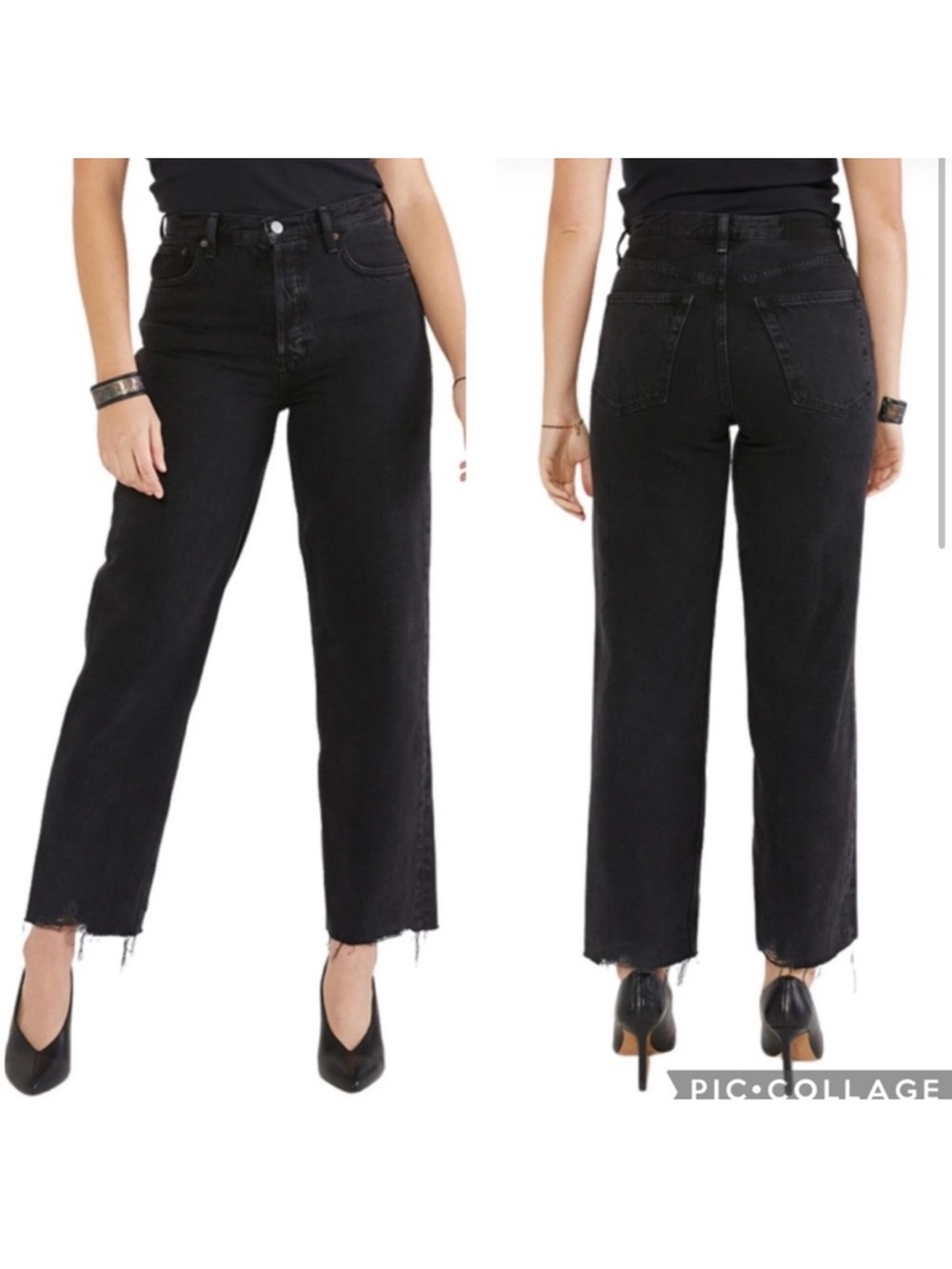 Etica Tyler Jean Clear Black Vintage Straight Button Fly  sz 26